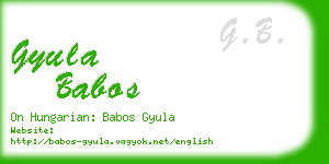 gyula babos business card